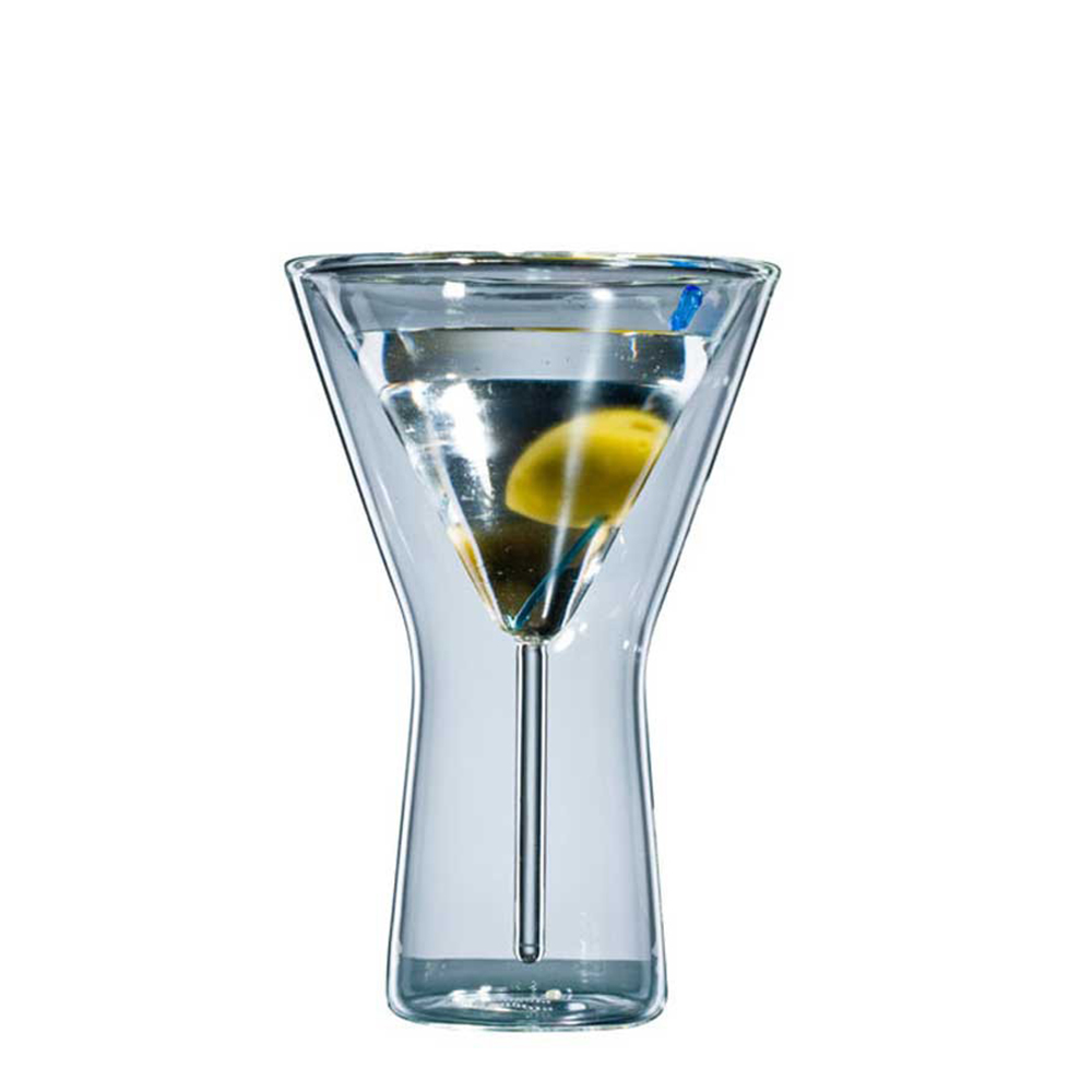 Bloomix Double-Walled Borosilicate Martini Glass – 200ml Insulated Cocktail Glassware 2