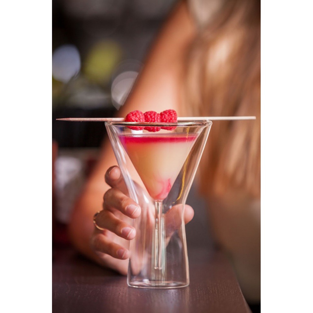 Bloomix Double-Walled Borosilicate Martini Glass – 200ml Insulated Cocktail Glassware 3