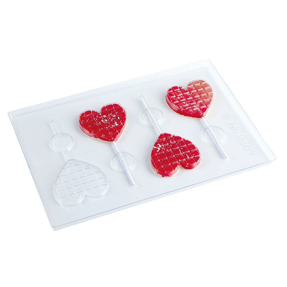 Heart Lollipop Mold 8 pcs 68x65x9 mm - Martellato 20L004