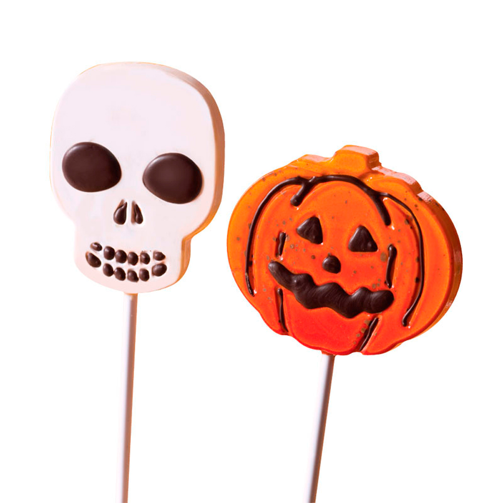 Martellato Pumpkin & Skull Lollipop Mold 4+4 pcs - Martellato 20L006