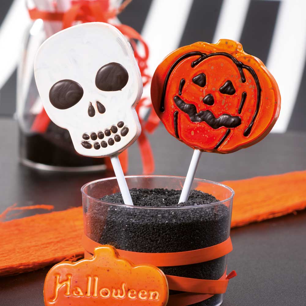 Martellato Pumpkin & Skull Lollipop Mold 4+4 pcs - Martellato 20L006 2