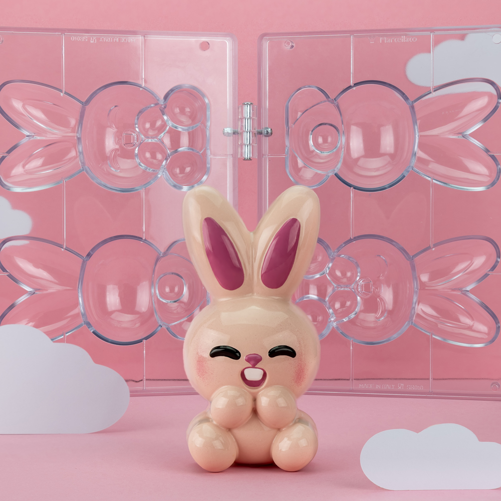 Martellato Minou 3D Chocolate Bunny Mould Set, 2 Pieces 2