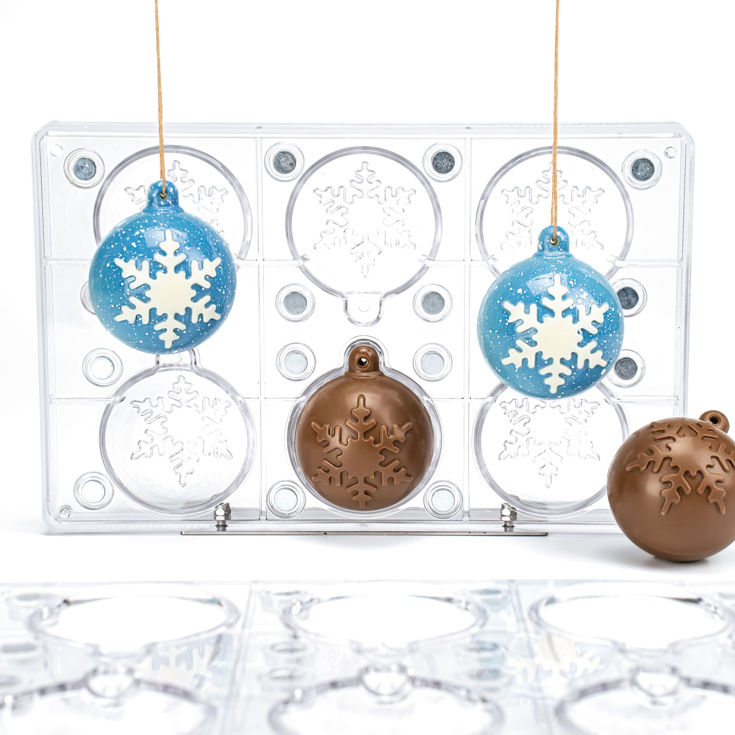 Martellato Snow Baubles 3D Spinning Chocolate Mould Ø60 mm 2