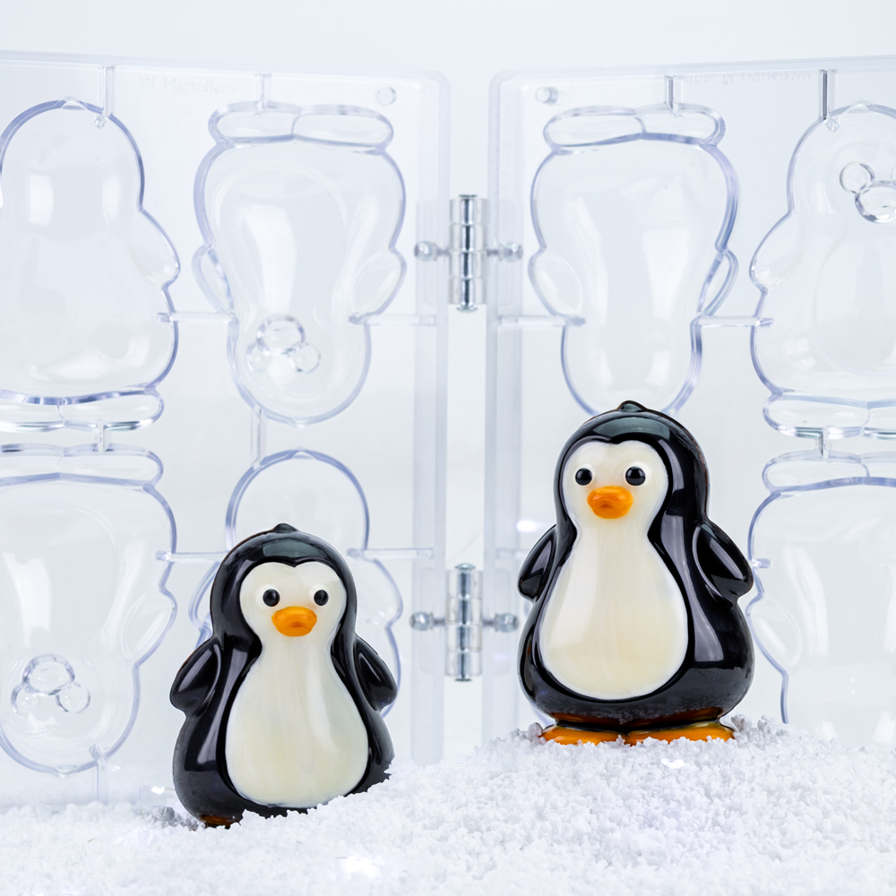 Martellato 2-Piece 3D Penguin Ice Mould Set, 4+4 Cavities 2