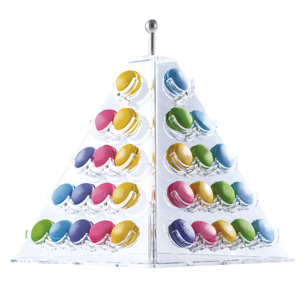 Martellato Martellato Clear Plexiglass Macaron Pyramid Stand, 60 pcs