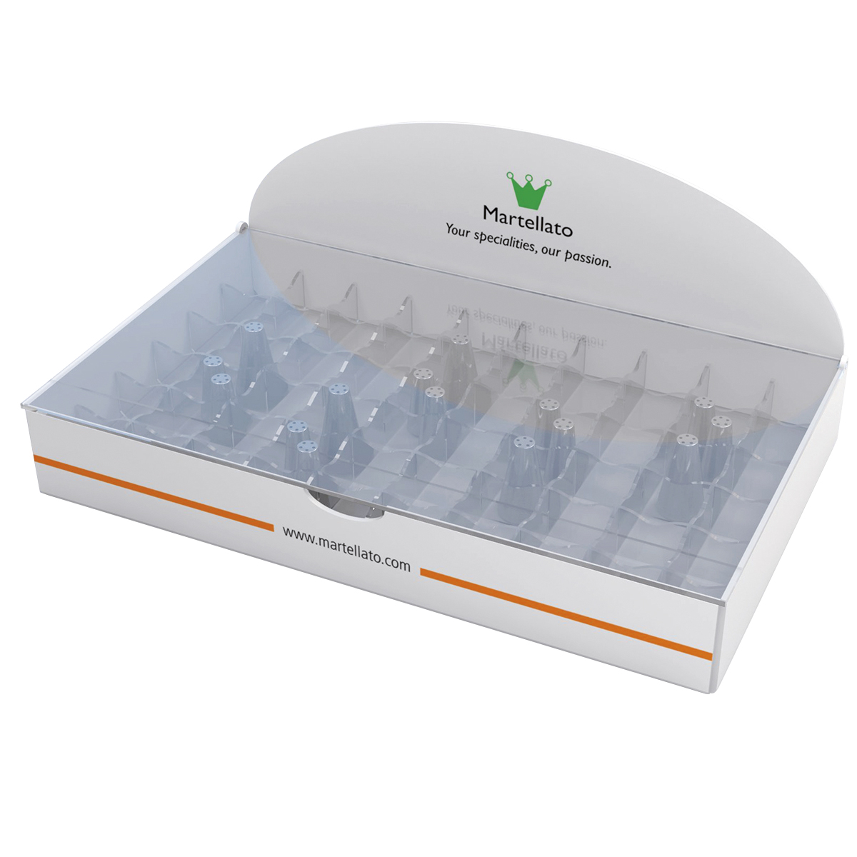 Martellato Plexiglass Nozzle Display, 60 Seats