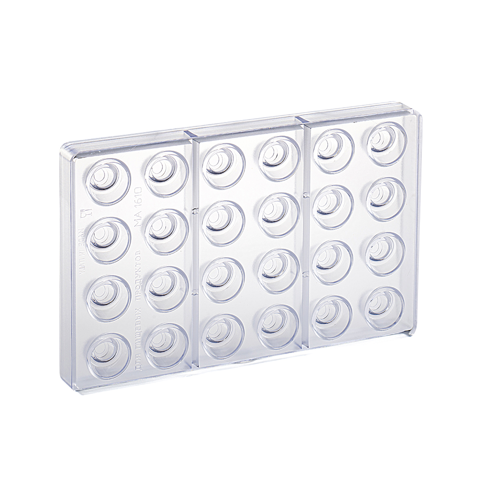 Chocolate Mold Curl Polycarbonate 24 pcs Ø29x18 mm - Martellato MA1610
