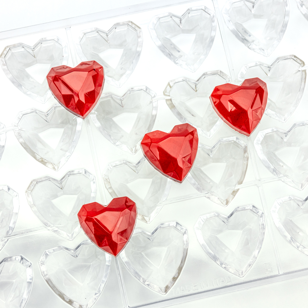 Martellato Diamond Heart Chocolate Mold 24 pcs 33x33x15mm - Martellato MA1993 4