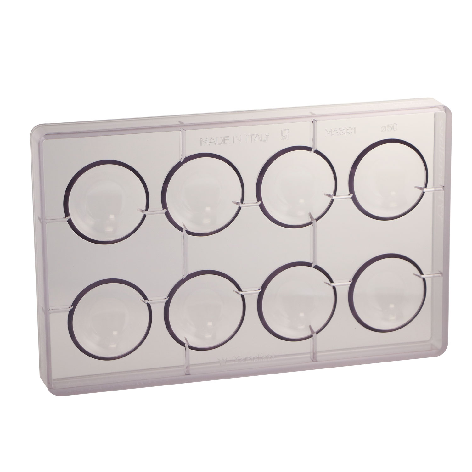 Martellato Semisphere Chocolate Mold Polycarbonate 8 pcs Ø50mm - Martellato MA5001