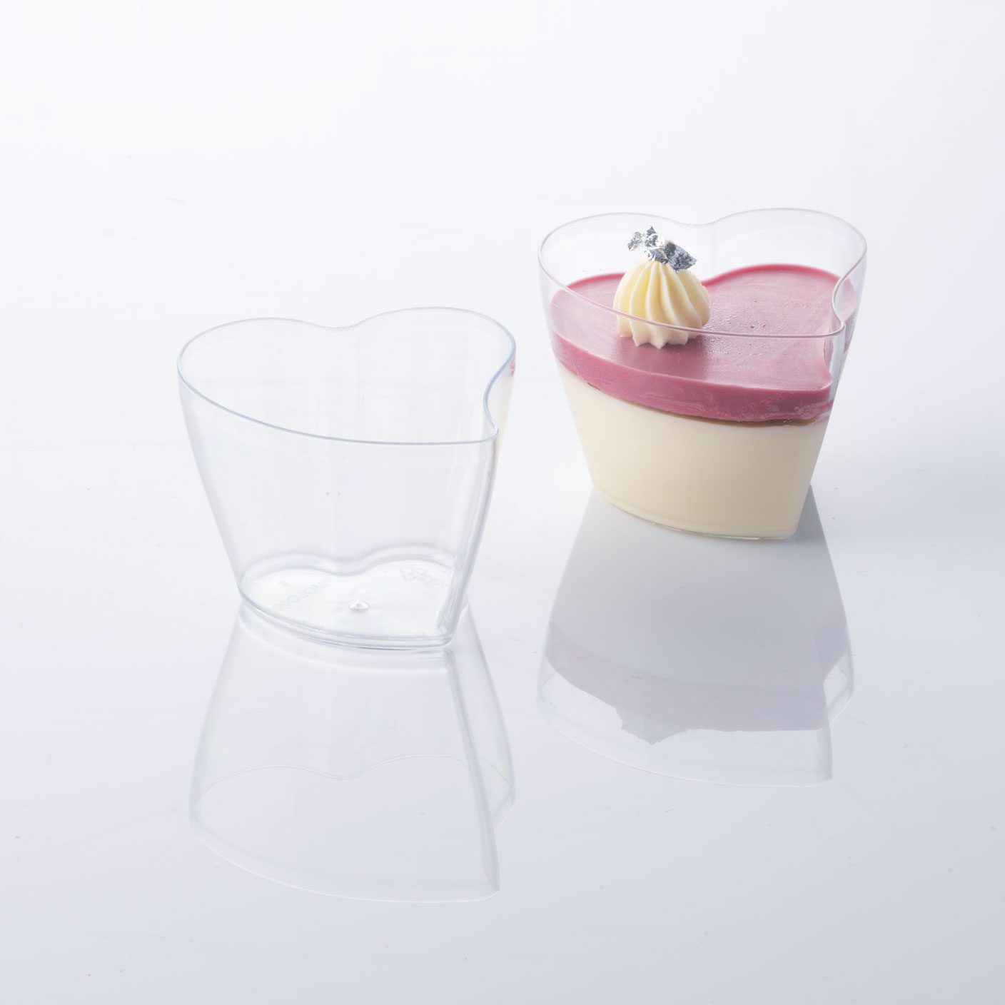 Martellato Heart Dessert Cups Transparent 100ml 100pcs - Martellato PMOLO001