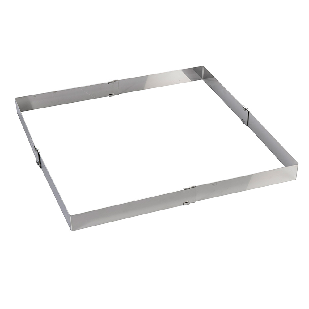 Martellato Adjustable Rectangular Stainless Steel Cake Frame, H 4 cm