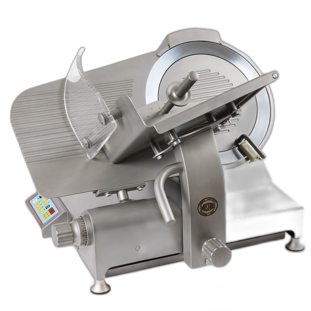 Gravity Meat Slicer Mistro GSX 350 SA CE, Semi-Auto, SS,Gear Trans., Prof., 35cm