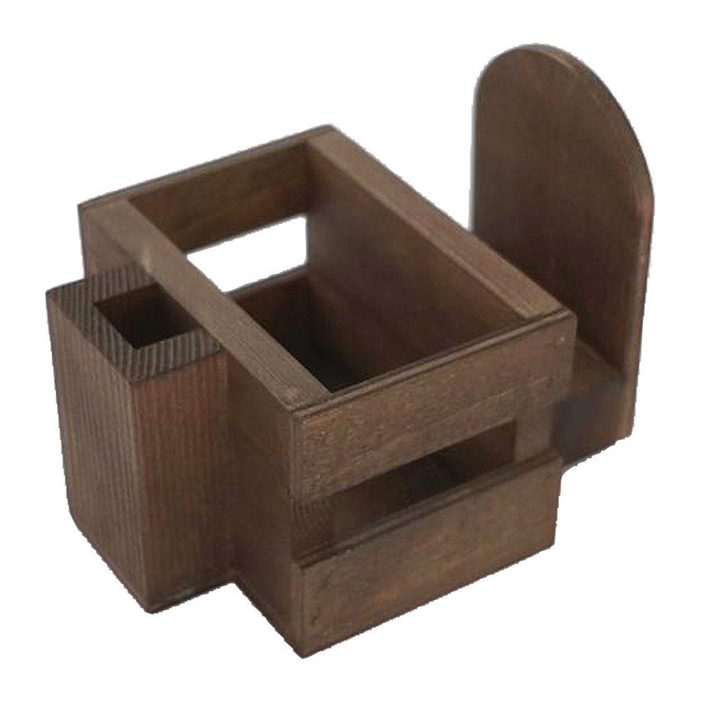 Novatex Wooden Salt and Pepper Shaker Set, 3 Pieces, Dark Wood, 10 x 15 x H10 cm