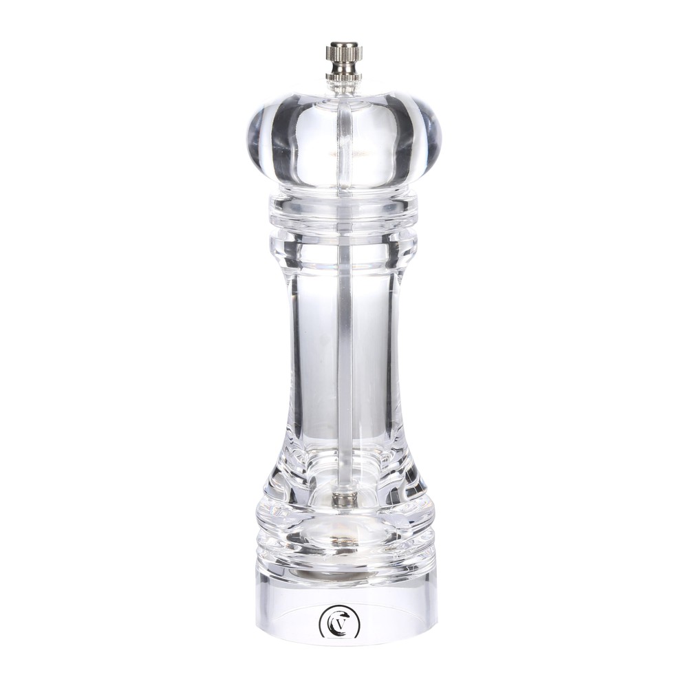 Novatex Pepper Mill Transparent Acrylic, Ceramic Mechanism, Ø6 x H18.8 cm