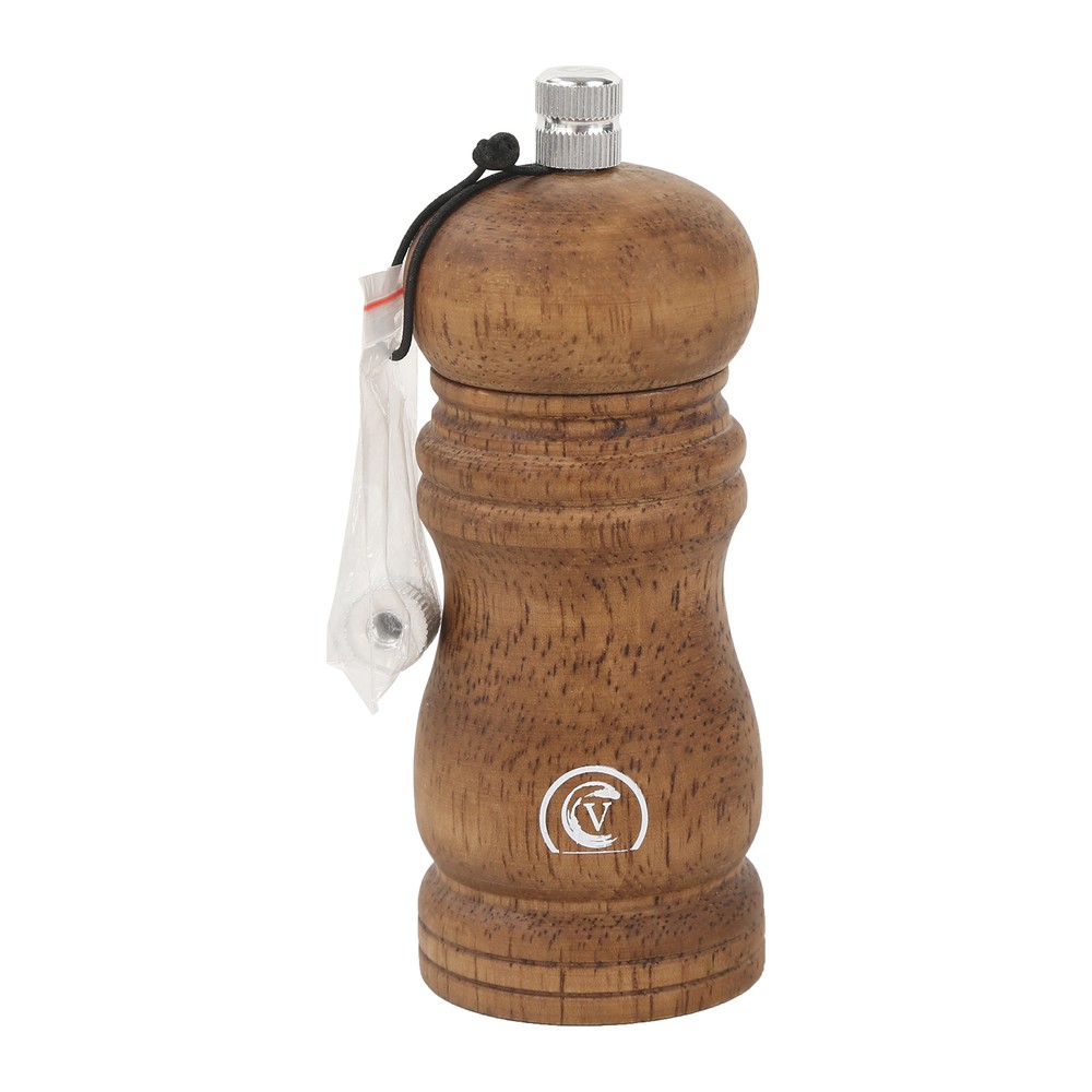 Novatex Pepper Mill Brown Wood, Ceramic Mechanism, Ø5 x H12.7 cm