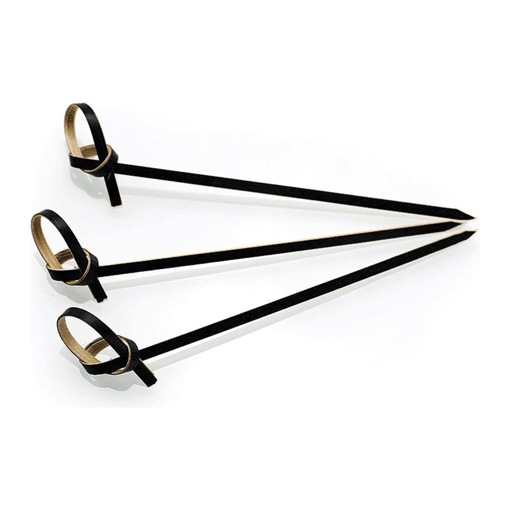 Novatex Knotted Bamboo Cocktail Skewer, Black, 12 cm