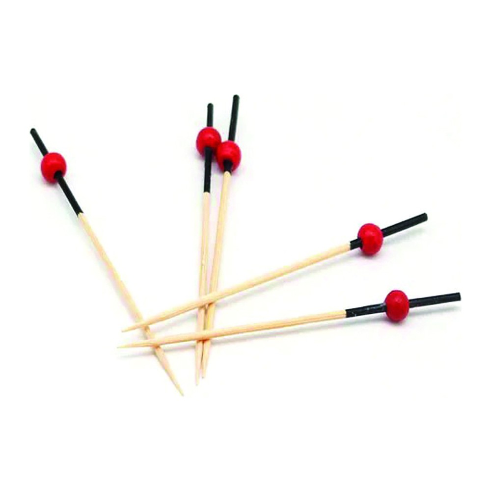 Novatex Bamboo Cocktail Pick with Red Ball, 12 cm