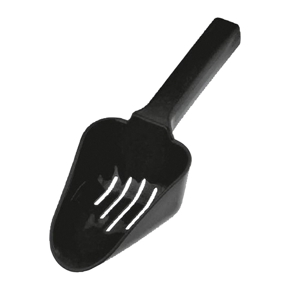Novatex Plastic Ice Scoop with Drain Slots, Black, 25 cm