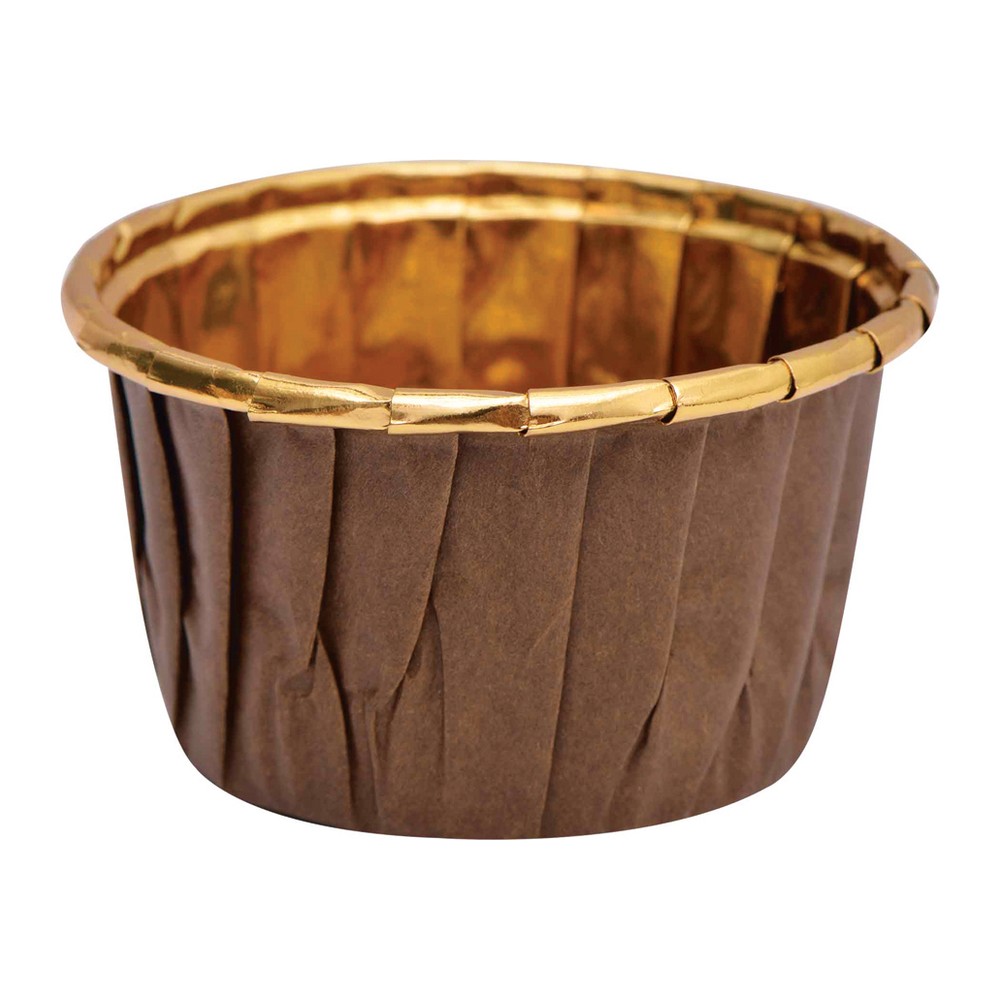 Novatex Paper Baking Cups, Brown and Gold, Ø43 x 35 mm