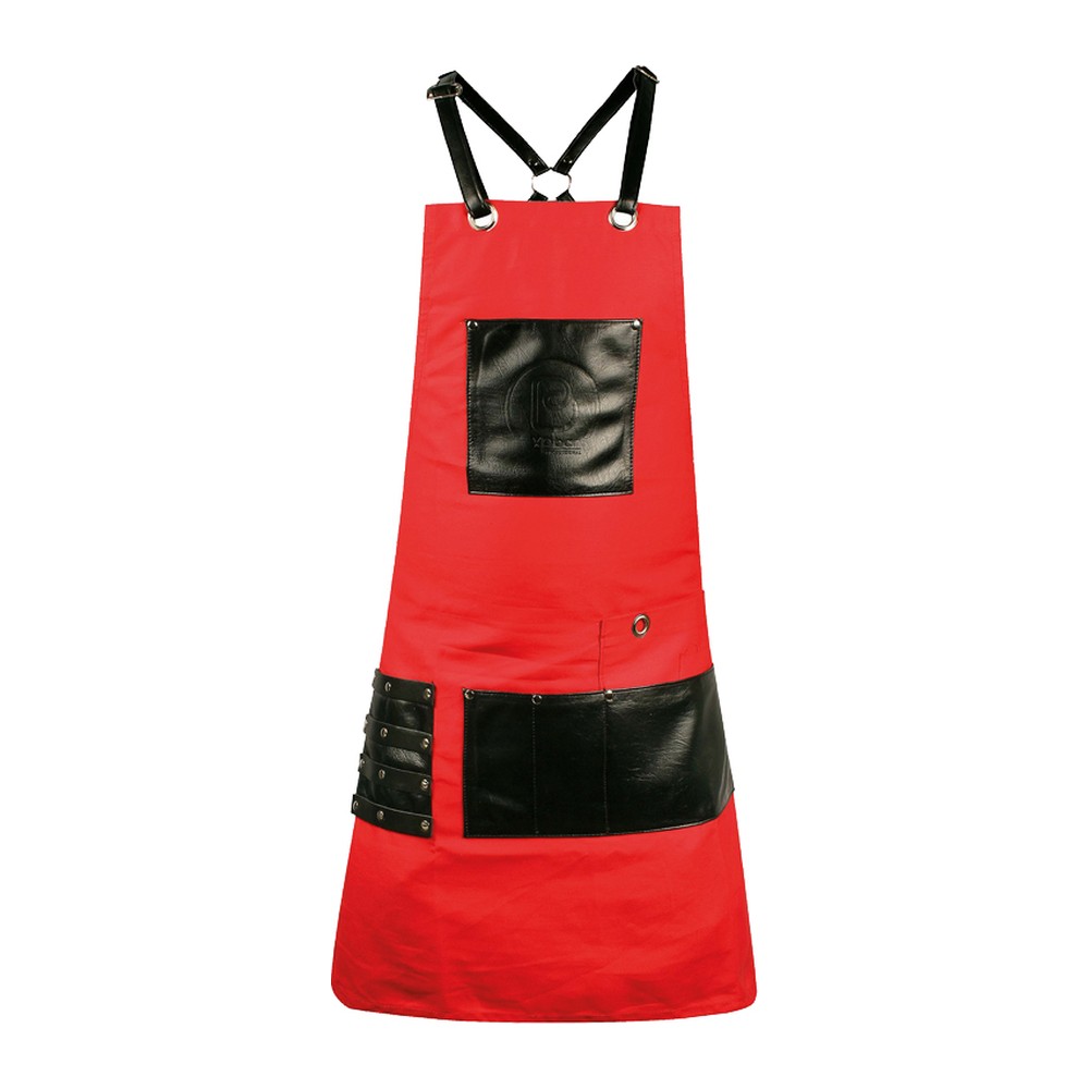 Novatex Professional Cross-Back Apron, Cotton, Red and Black, 80 x 58 cm