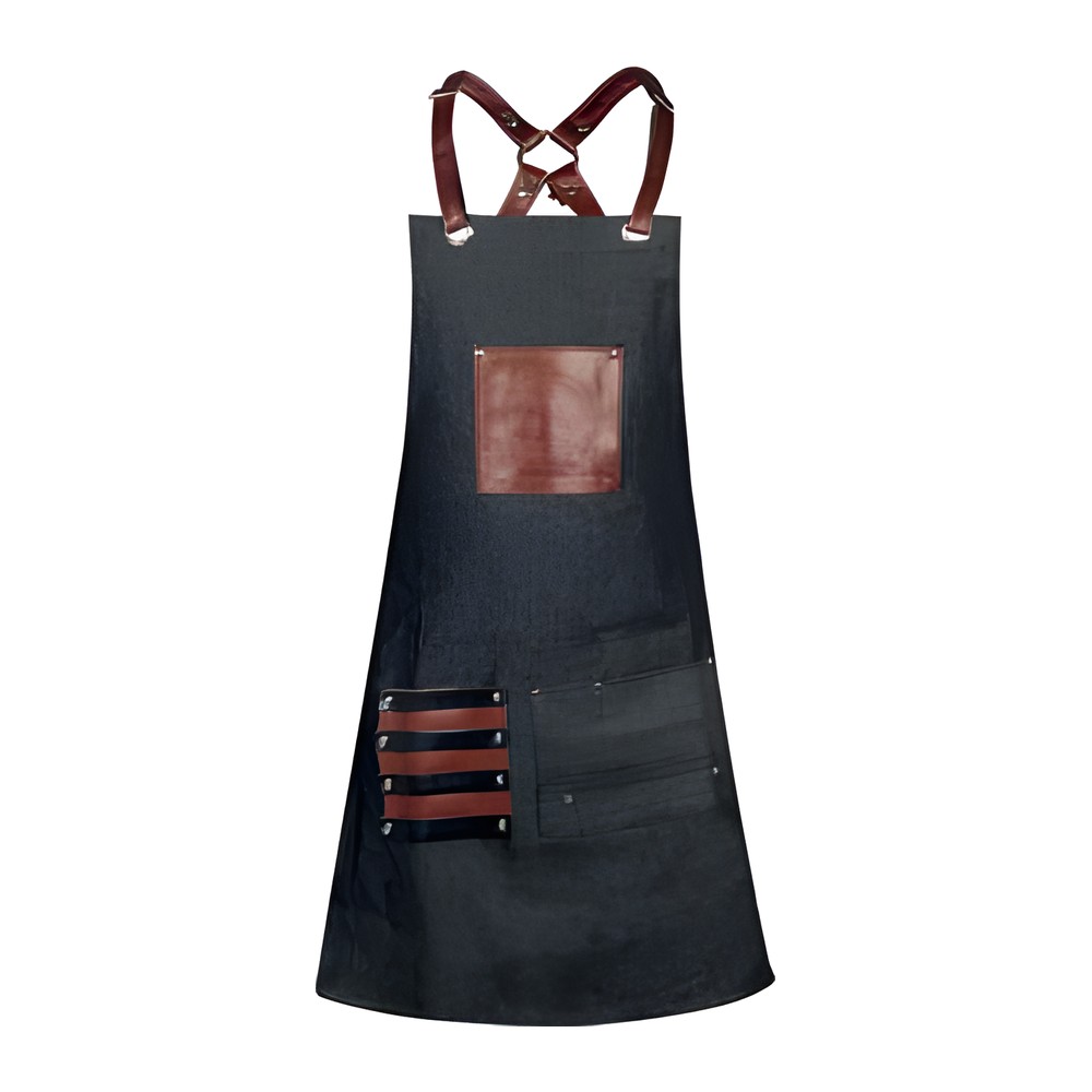 Novatex Professional Cross-Back Apron, Cotton, Denim Black, 80 x 58 cm