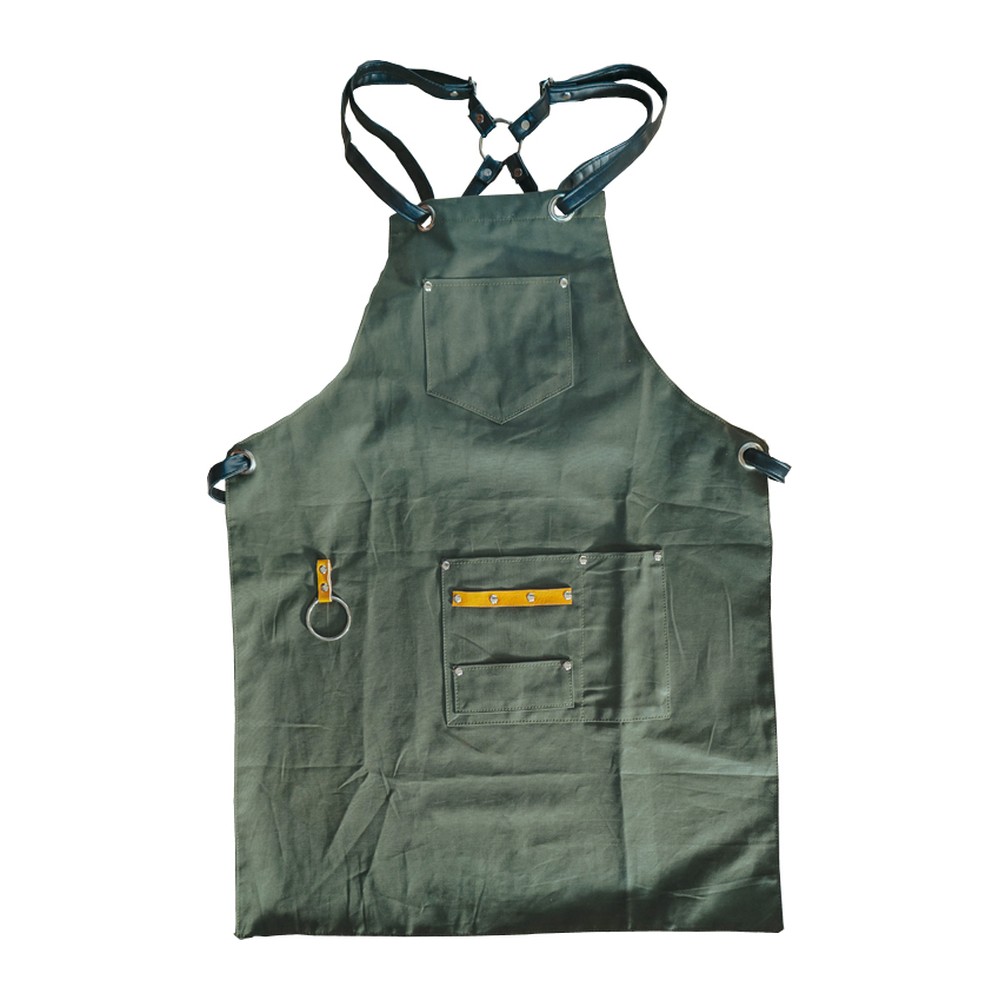Novatex Professional Cross-Back Apron, Cotton, Khaki, 80 x 58 cm