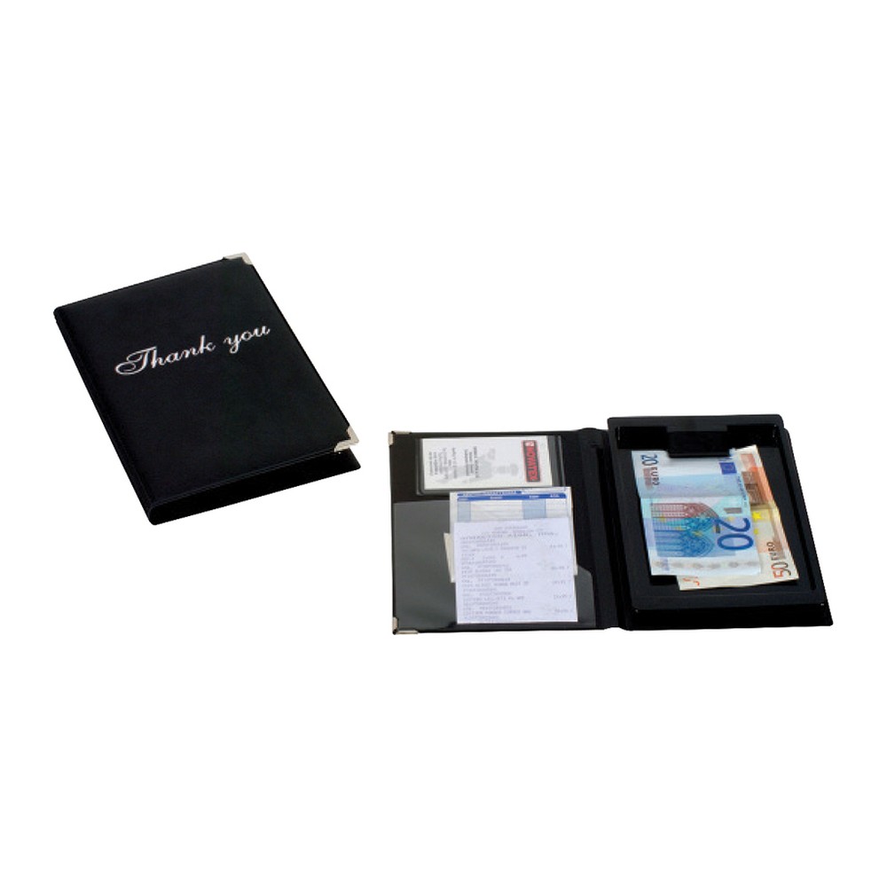 Novatex Check Presenter with Change Tray, Black, 14 x 22 cm
