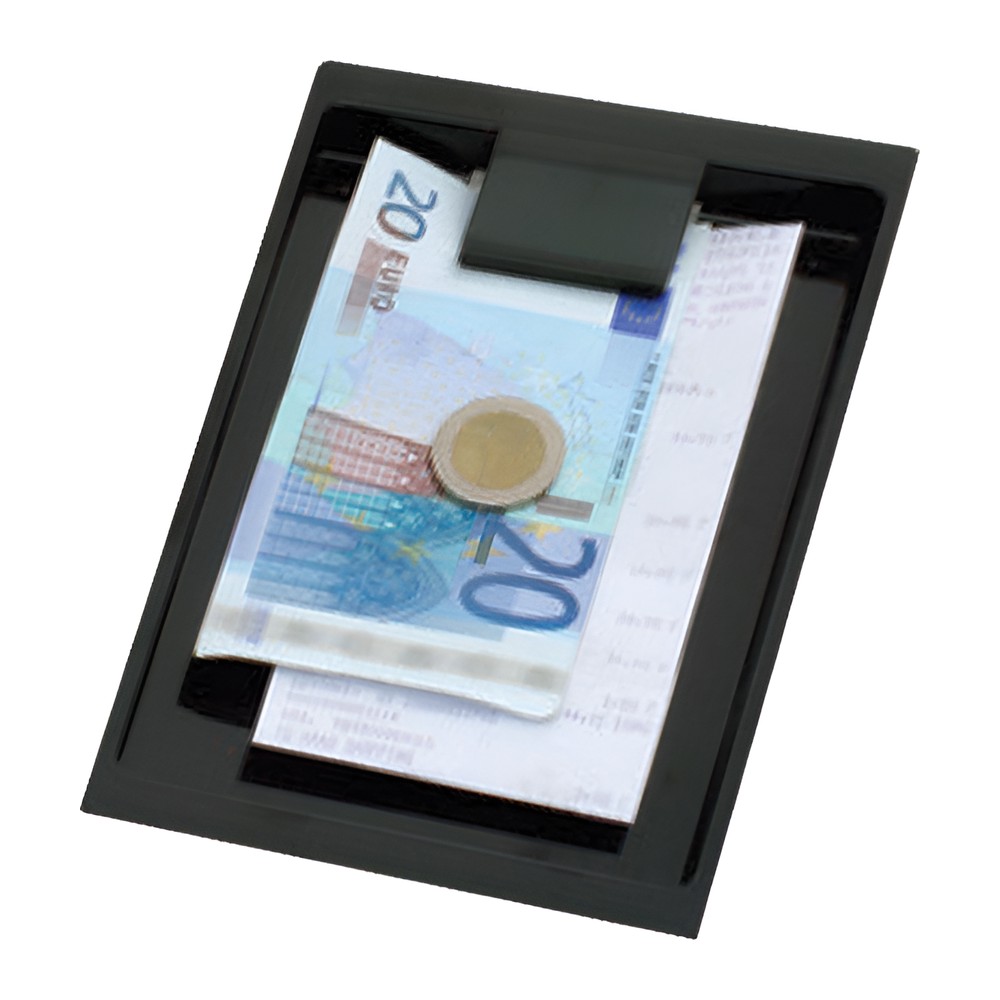 Novatex Bill Tray with Clip, Black Polypropylene, 12 x 20 cm