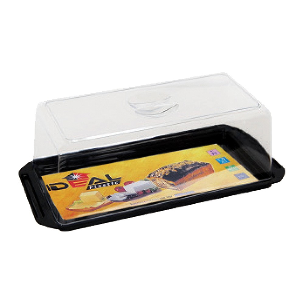 Novatex Rectangular Cheese Dome SAN with Black Base, 33 x 12 x H11 cm