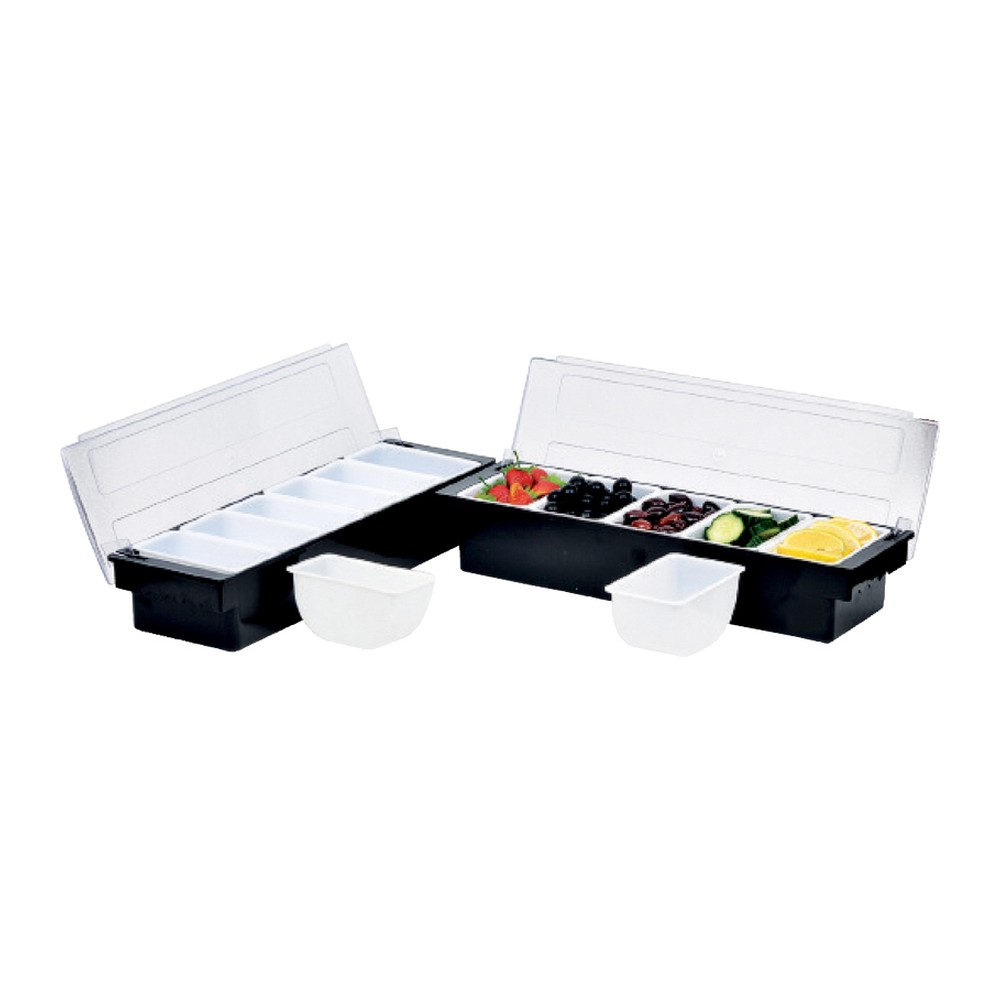 Novatex Bar Condiment Holder with Lid, 6 Compartments, 50 x 16 x H9 cm