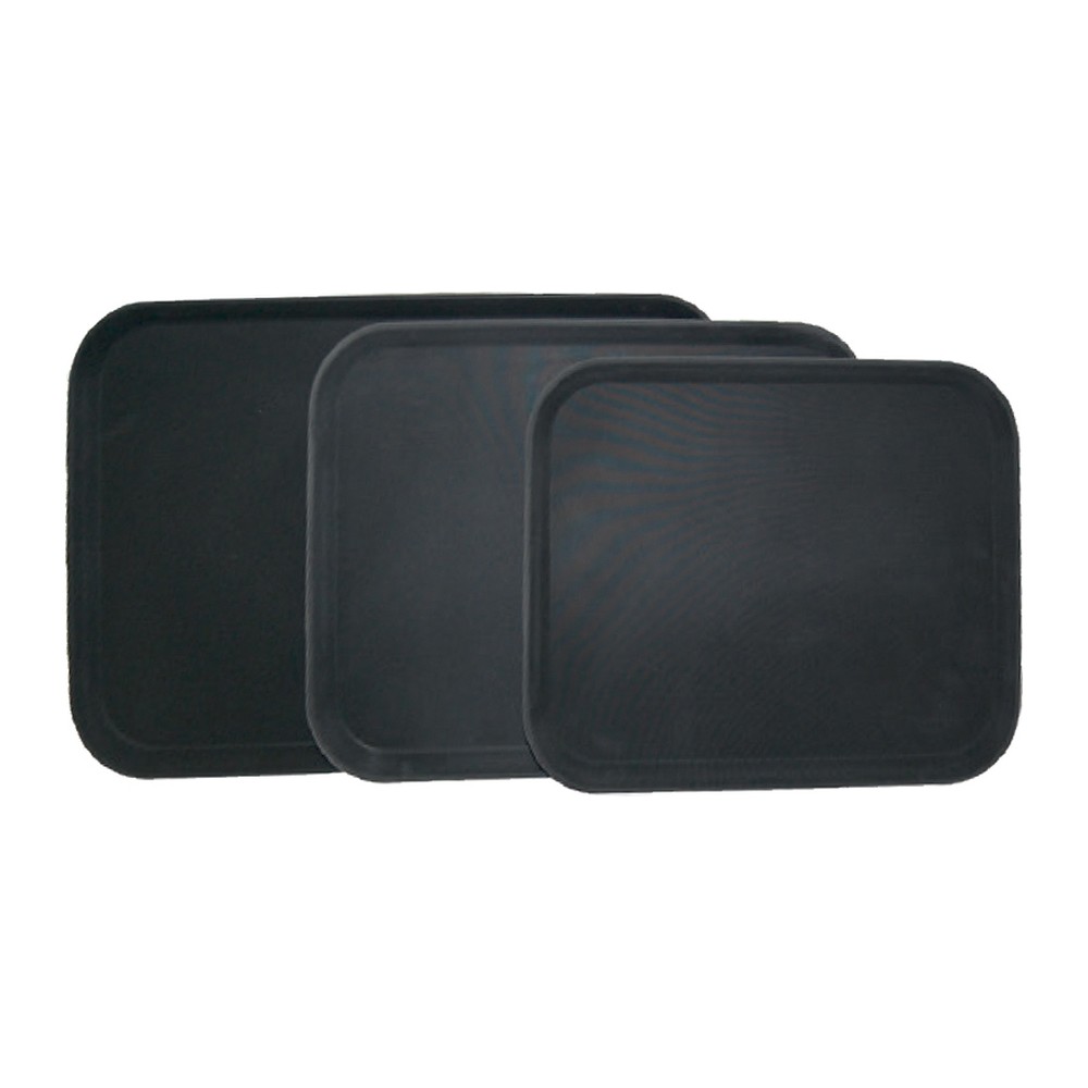 Novatex Rectangular Anti-Slip Serving Tray, Black, 57 x 41 cm