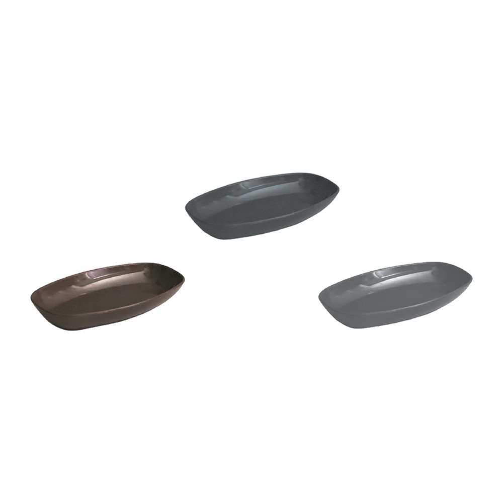 Novatex Rectangular Bowl Polycarbonate, Dark Grey, 14 x 8.5 x H2.5 cm