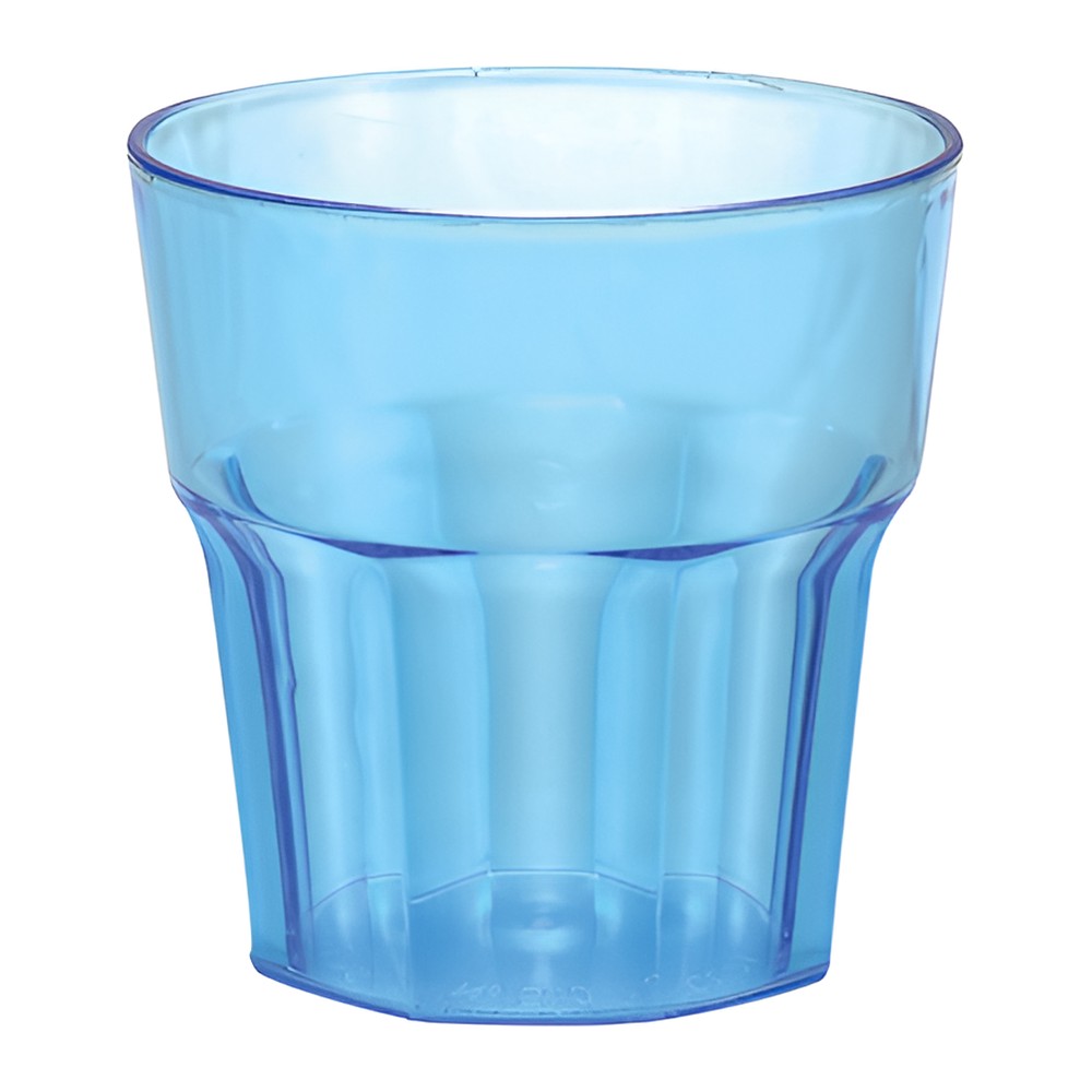 Novatex Plastic Whisky Glass SAN, Transparent Blue, 240 ml, Ø8 x 9 cm