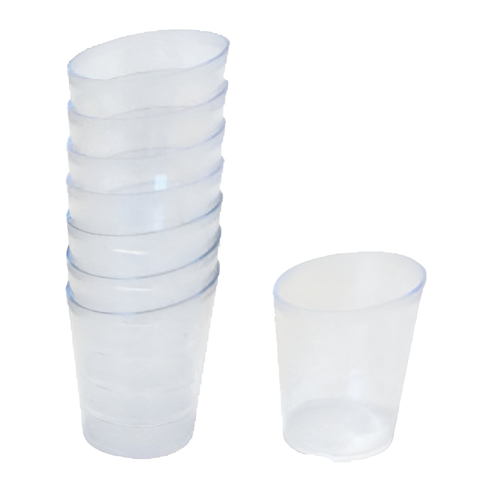 Novatex Disposable Angled Plastic Shot Glass, Clear, 60 ml