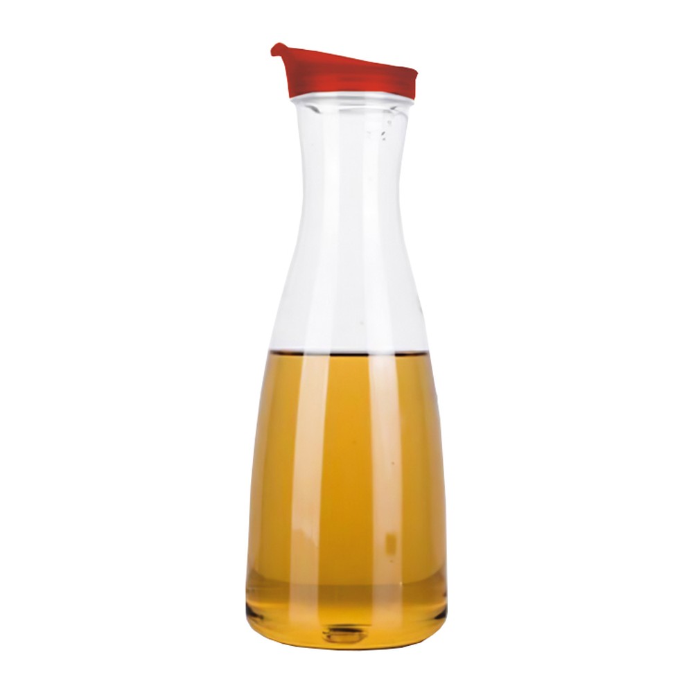 Novatex Glass Carafe with Red Pouring Lid, 850 ml