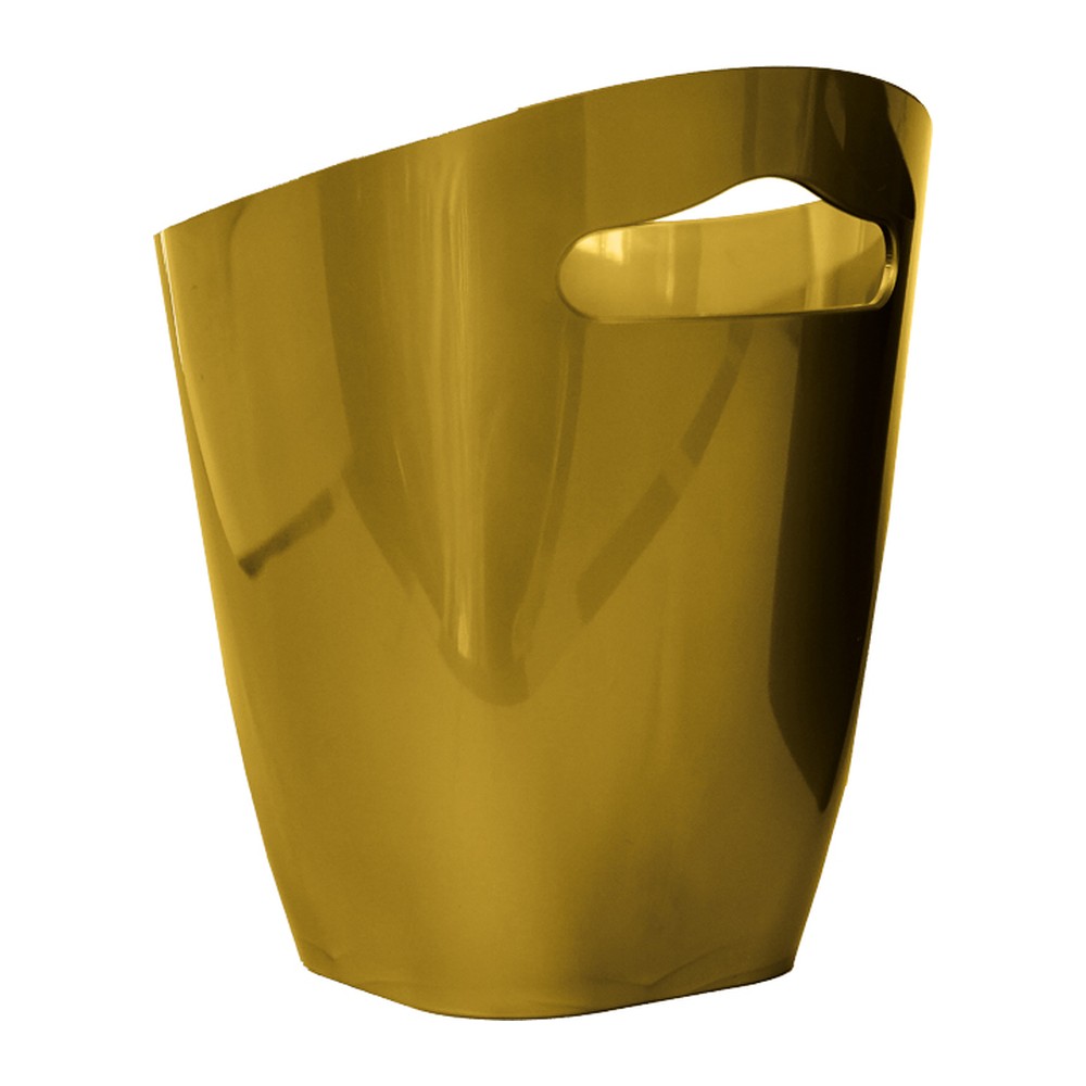 Novatex Plastic Ice Bucket with Cut-Out Handle, Gold, Ø12 cm
