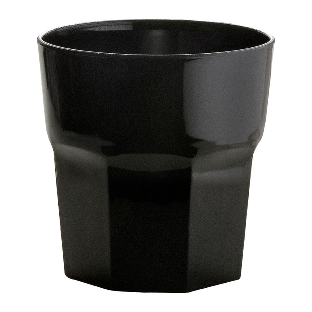 Novatex Plastic Whisky Glass PP, Black, 240 ml, Ø8 x 9 cm