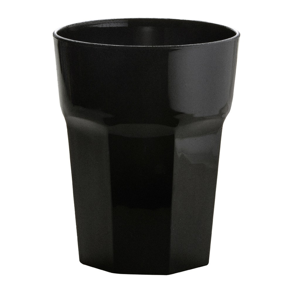Novatex Plastic Water Glass PP, Black, 320 ml, Ø8 x 10.5 cm
