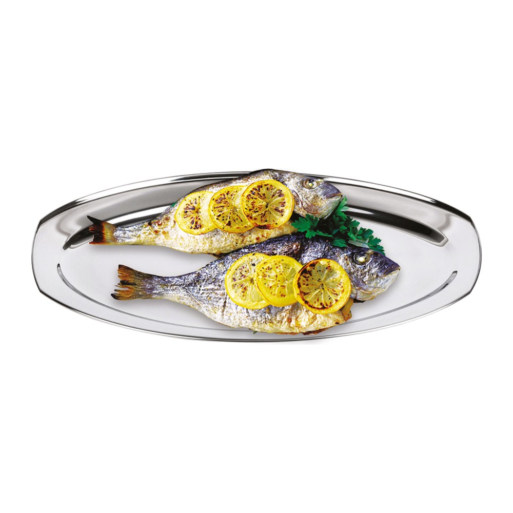 Novatex Oval Fish Platter Stainless Steel, 65 x 15.5 cm