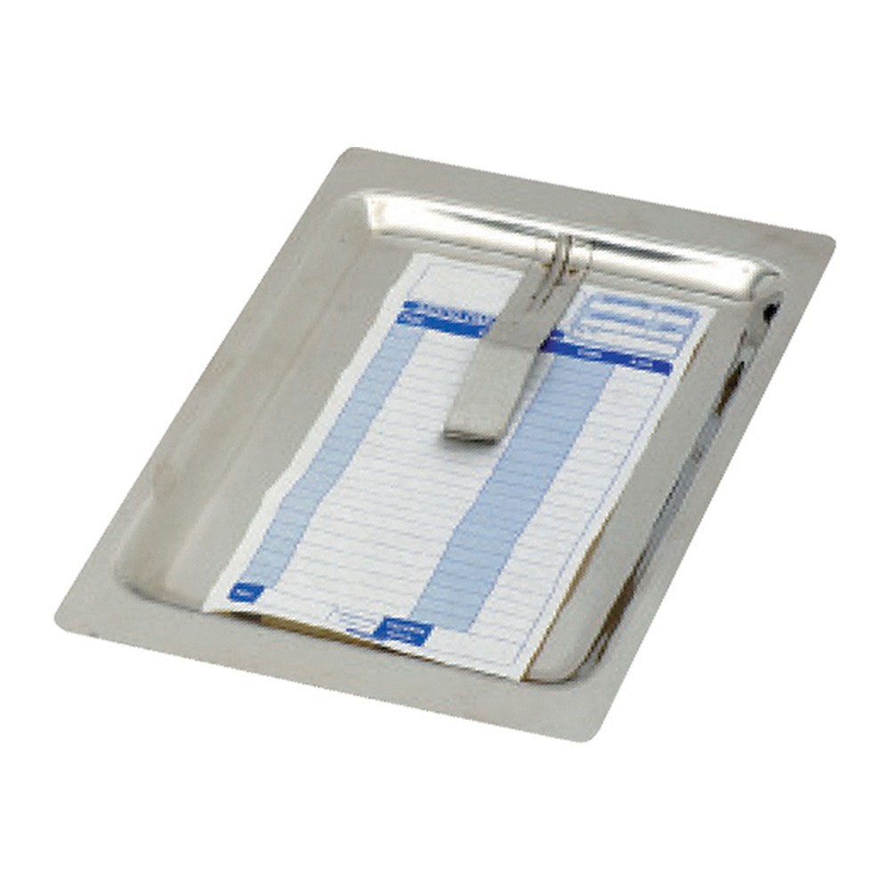 Novatex Bill Tray with Clip, Stainless Steel, 10.5 x 17 cm