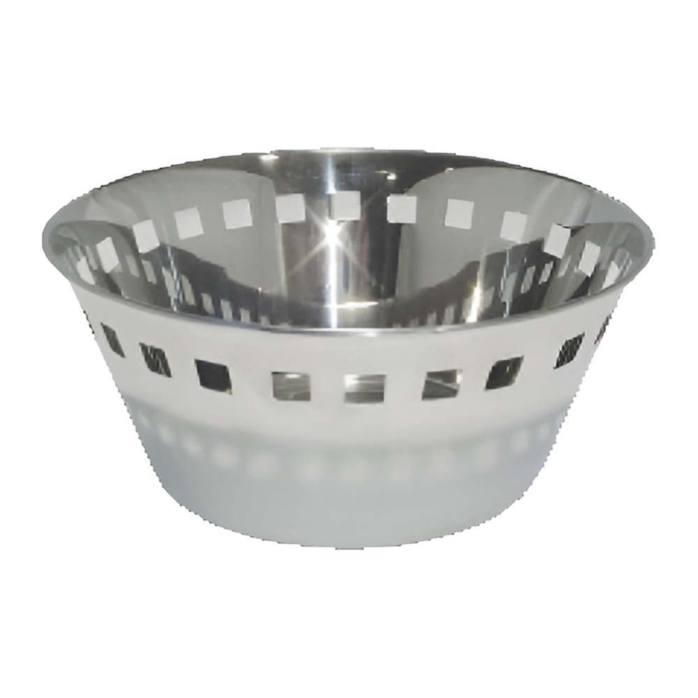 Novatex Round Bread Basket Stainless Steel, Square Cut-Outs, Ø20 cm