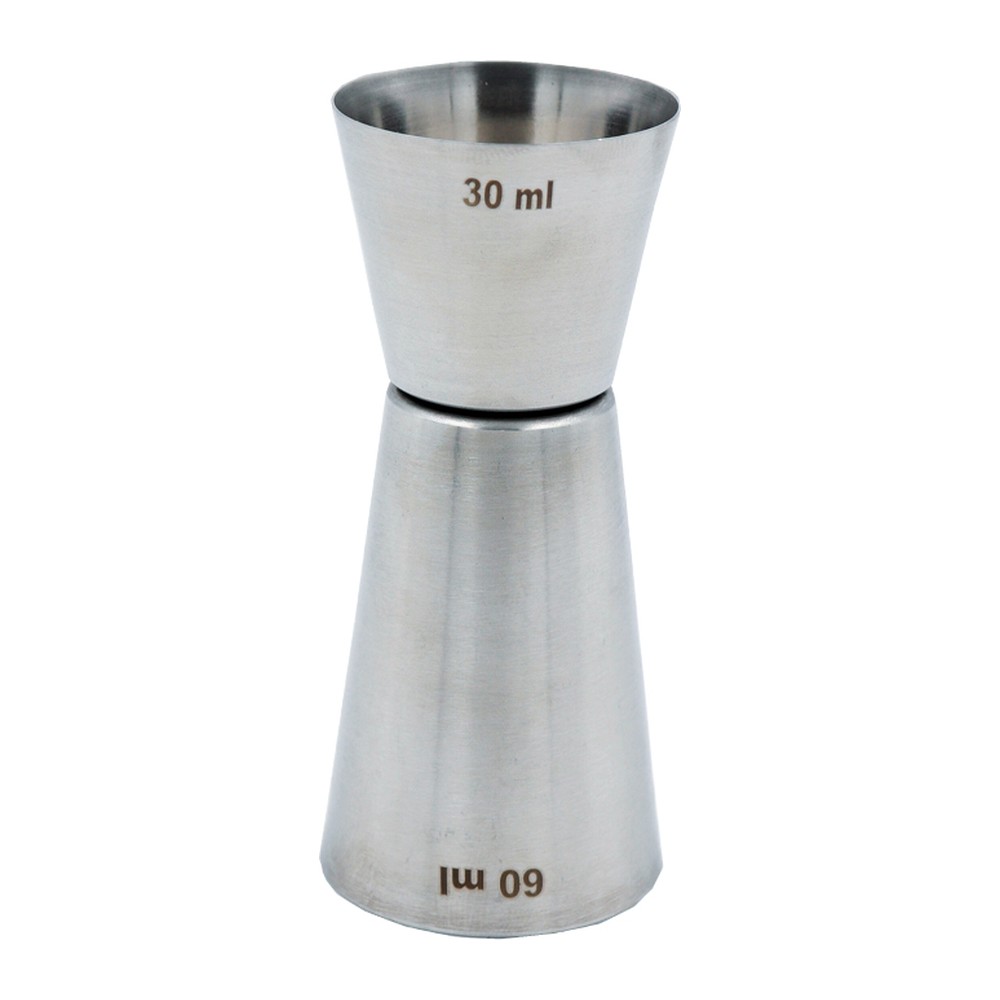 Novatex Double Jigger, Stainless Steel, 30/60 ml, Marked Cups