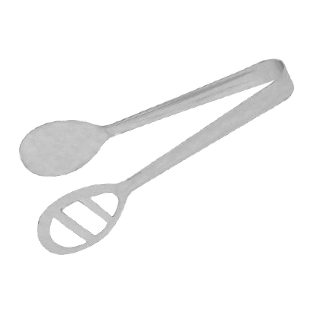 Novatex Fast Food Tong 18/8 Stainless Steel, Solid and Slotted Head, 20 cm