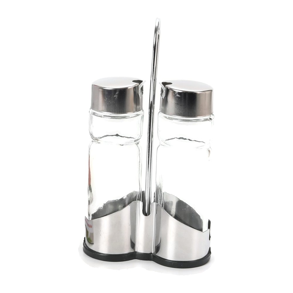 Novatex Oil and Vinegar Cruet Set, Glass and Stainless Steel