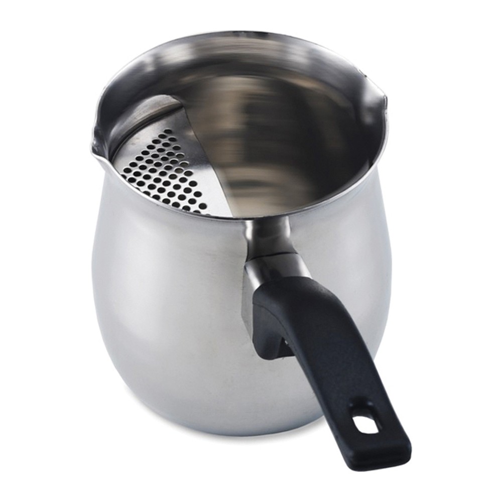 Novatex Greek Coffee Pot (Briki) Stainless Steel with Strainer, 600 ml