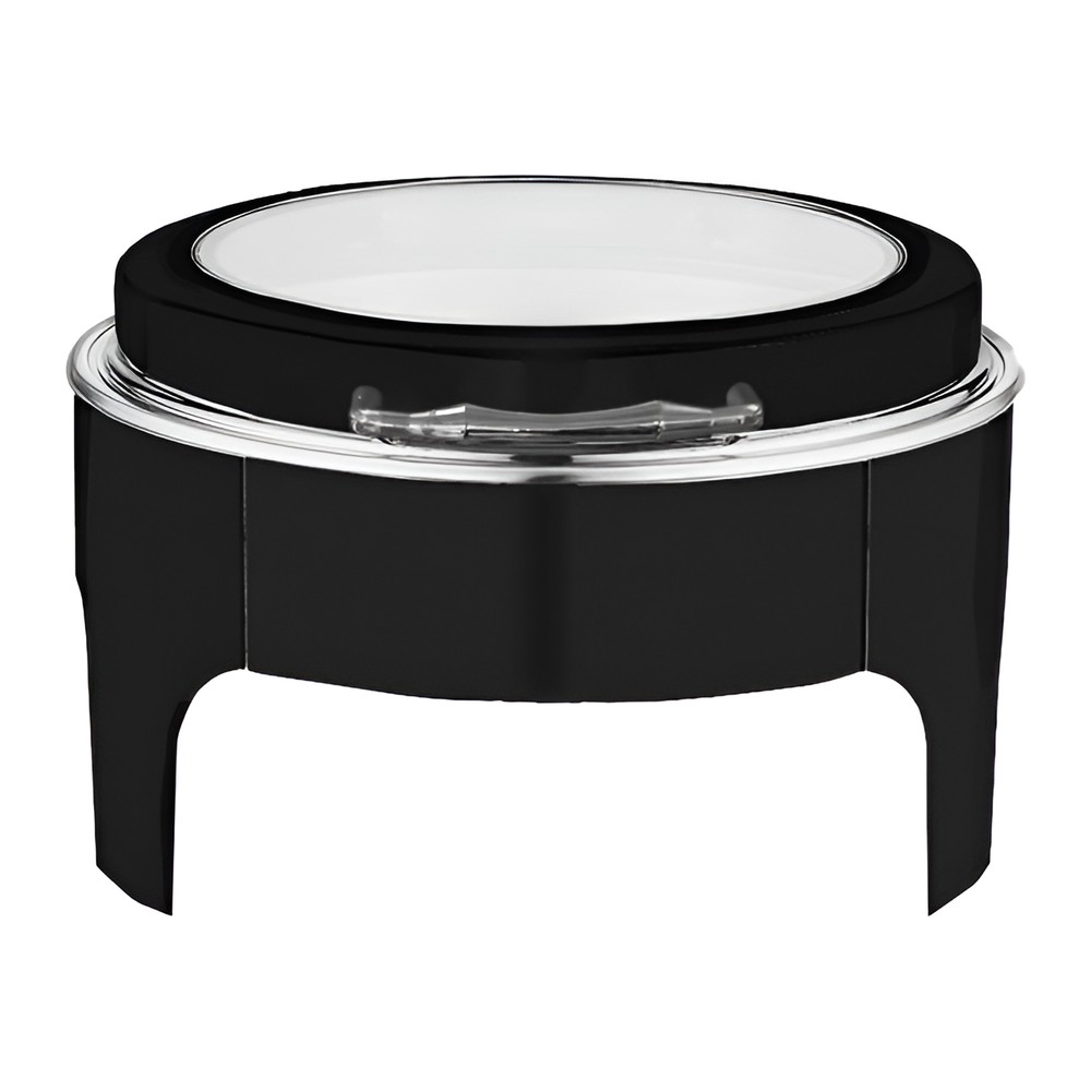 Novatex Round Induction Chafing Dish with Hydraulic Glass Lid, Black, Ø40 cm