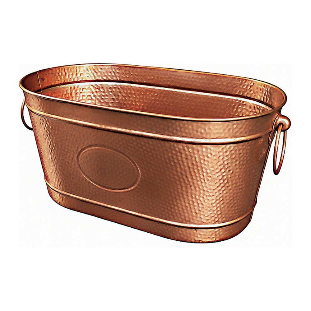 Novatex Champagne Bucket Oval Tub, Copper Finish, Handles and Feet, 56 cm