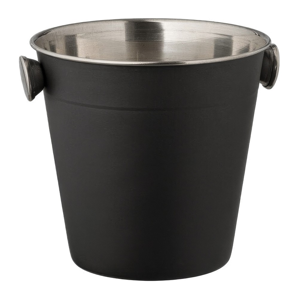 Novatex Ice Bucket with Side Handles, Black Stainless Steel, 10.5 cm 2