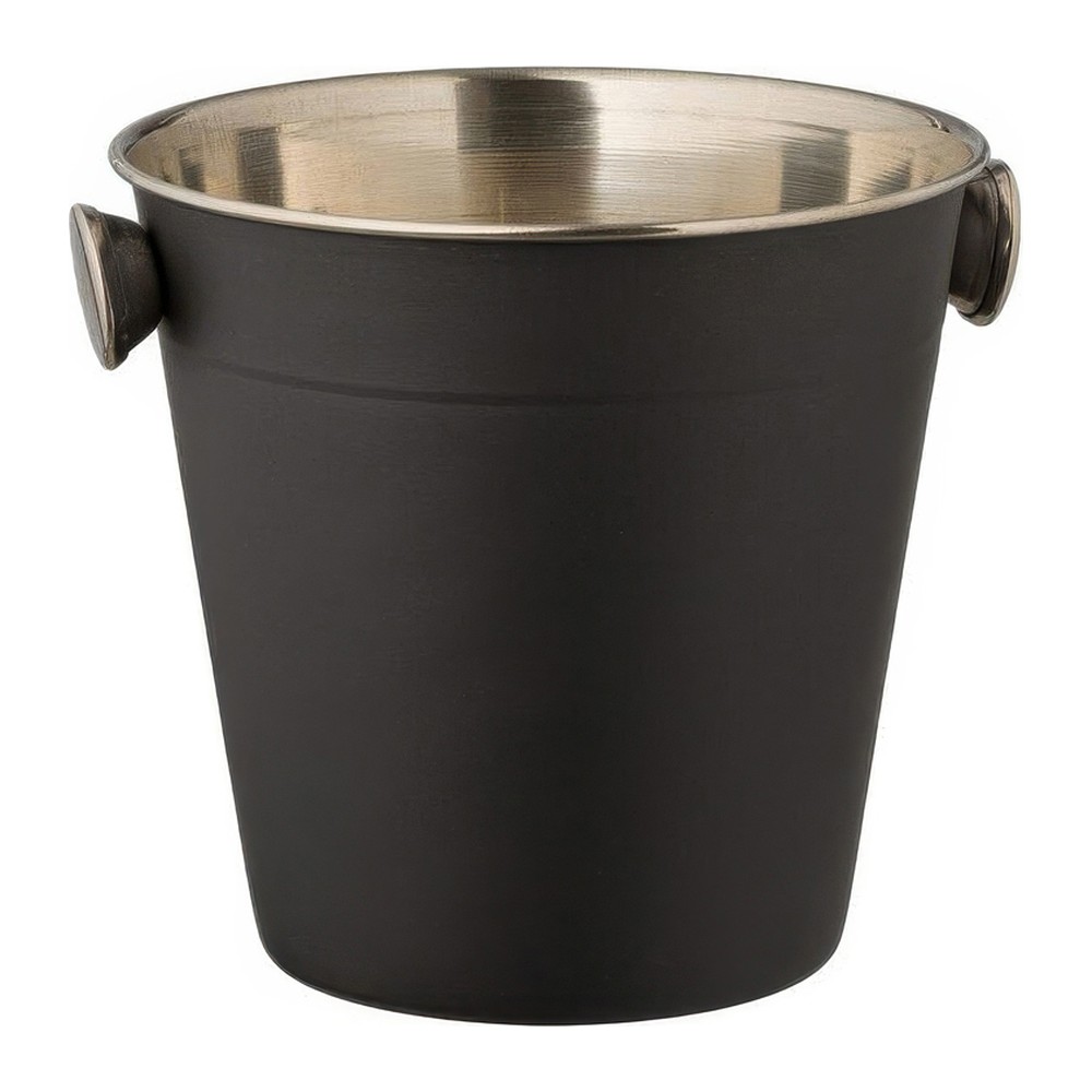 Novatex Ice Bucket with Side Handles, Black Stainless Steel, 12 cm