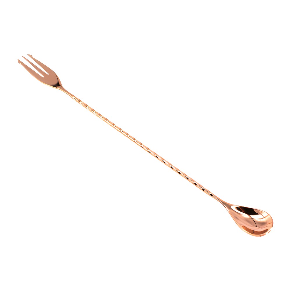 Novatex Bar Spoon with Fork End, Copper Finish, 30 cm